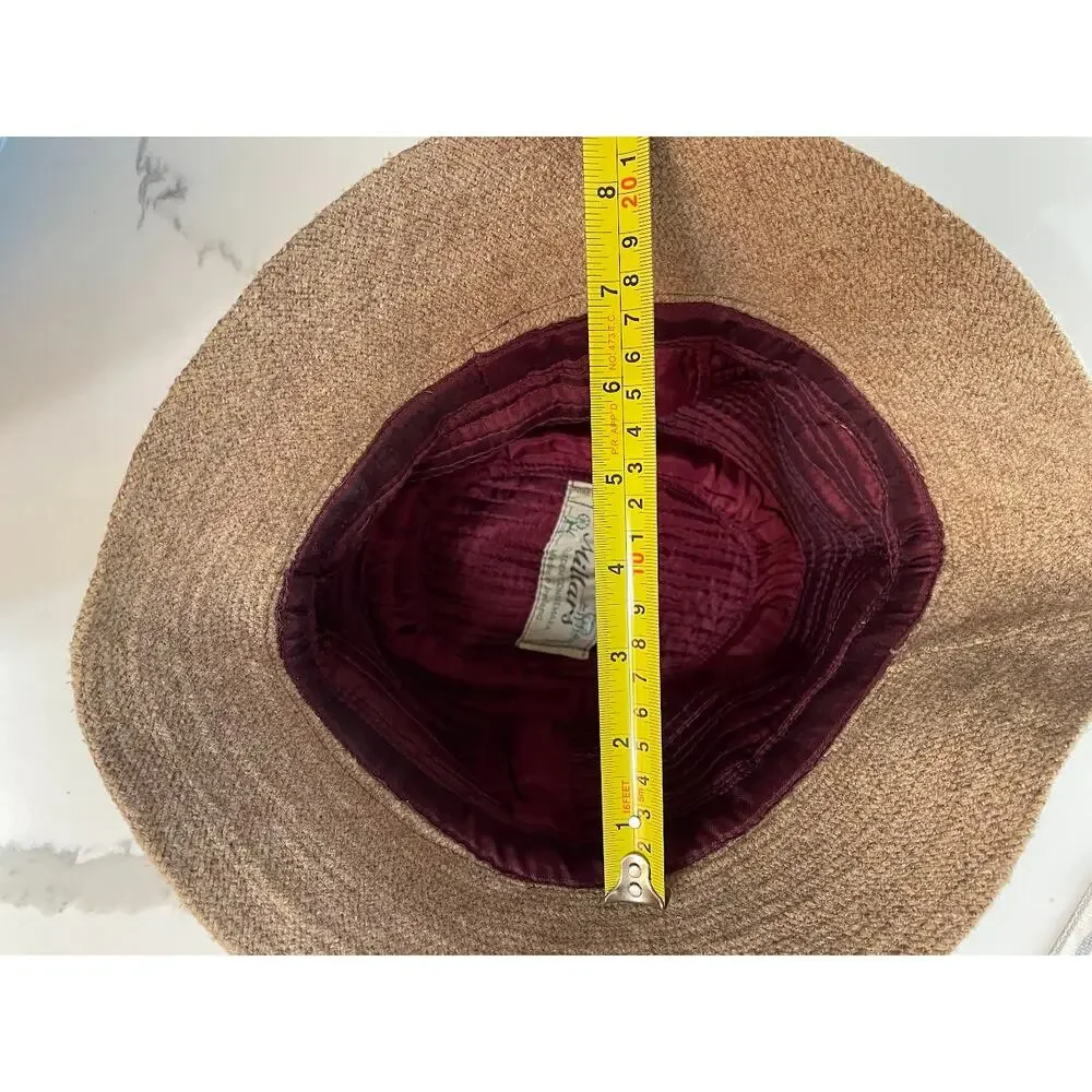 VTG Millars Clifden Connemara Bucket Hat Ireland Made 100% Wool Walking Hat TAN